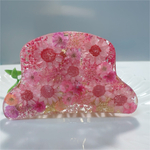 送料無料　本物のお花達のバンズクリップ(ヘアクリップ)ホワイト&パープル