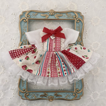 ぬい服15〜16㎝＊チェックのワンピース【パープル】
