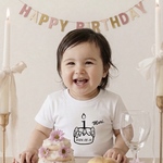 ＼月齢でつくる特別なキャンドル🎂／お名前入り・バースデーTシャツ 誕生日Tシャツ Tシャツ 名入れTシャツ  バースデ― 1歳誕生日 1歳