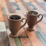 限定　シンプル　大きめ 陶器みたいなアイスコーヒーカップ(ローズベージュ)