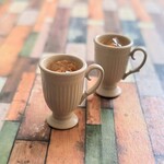 限定　シンプル　大きめ 陶器みたいなアイスカフェラテカップ(クリームベージュ)