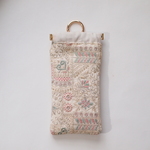 miiko-7様オーダー品・インド刺繍生地・眼鏡ケース （カラビナ付き）・ベージュ系