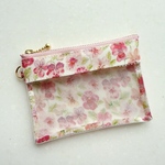 NEW♡リバティC&S「シンクオブミー」（ピンク系）クリアフラットポーチ ミニサイズ♪ラミネート♪PVC♪12㎝ファスナー♪キーケース♪コインケース ♪カードケース