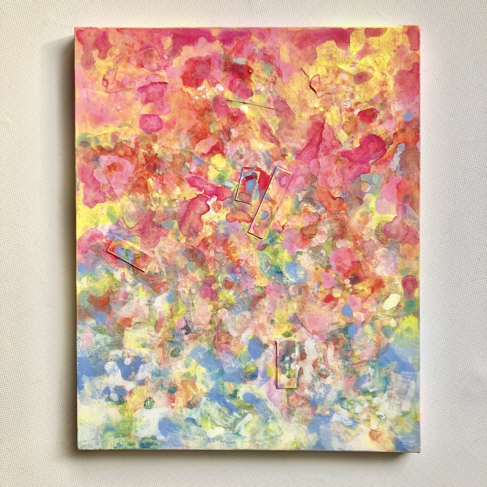 spring breeze＊絵画 原画 抽象画 春 桜 チューリップ 入学 プレゼント