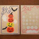 季節の絵はがき（ポストカード）ハロウィン　2枚セット