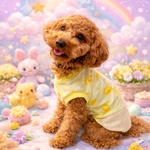 【犬服】夏服　 接触冷感　ストレッチ生地｜ひよこ柄　小型犬服　中型犬服