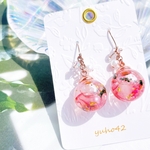 ハーバリウム ピアス ~pink gold~