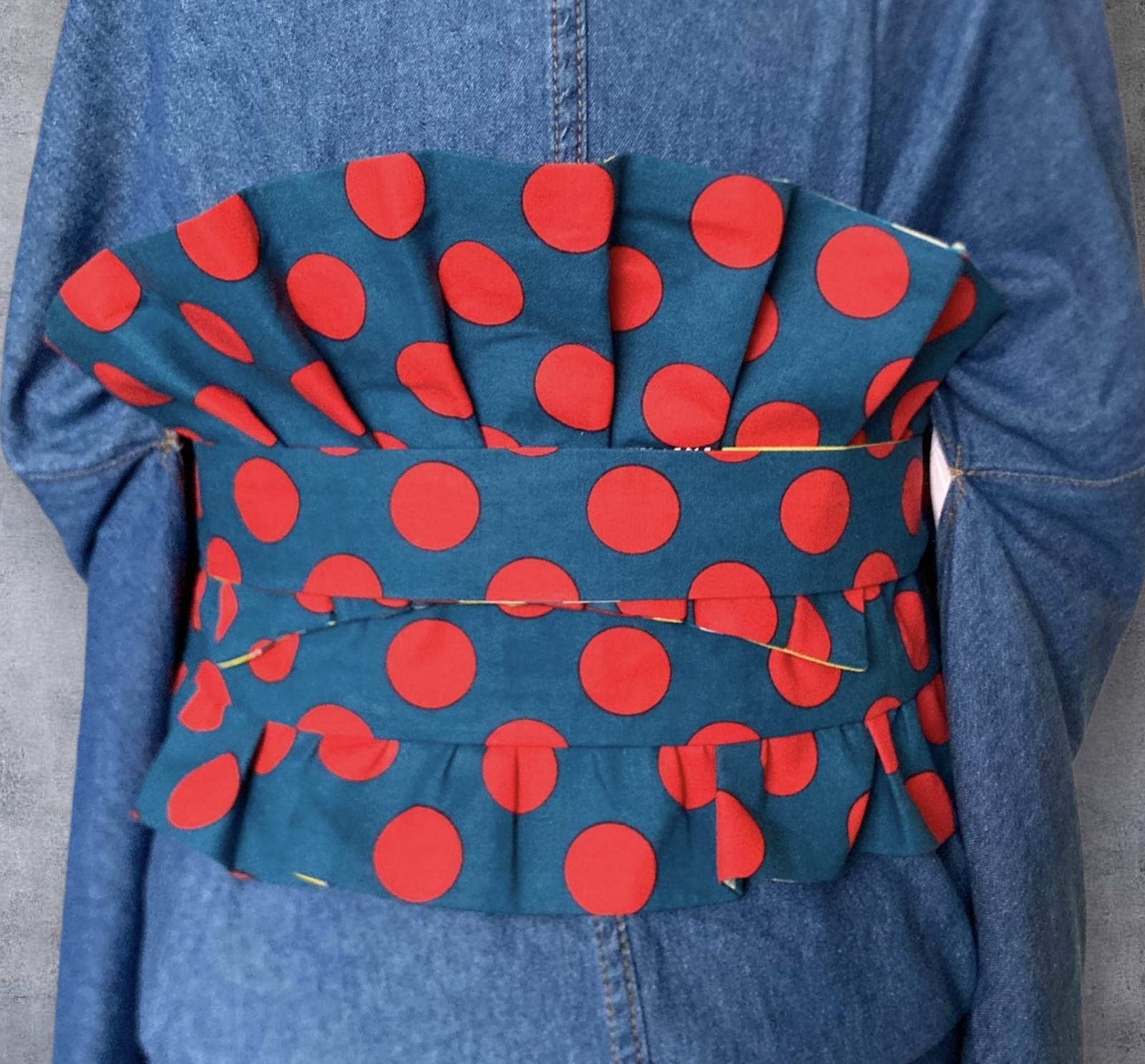 Ü☆Handmade☆作り帯 ruban帯 echino（小鳥）✖️ドット - rÜban