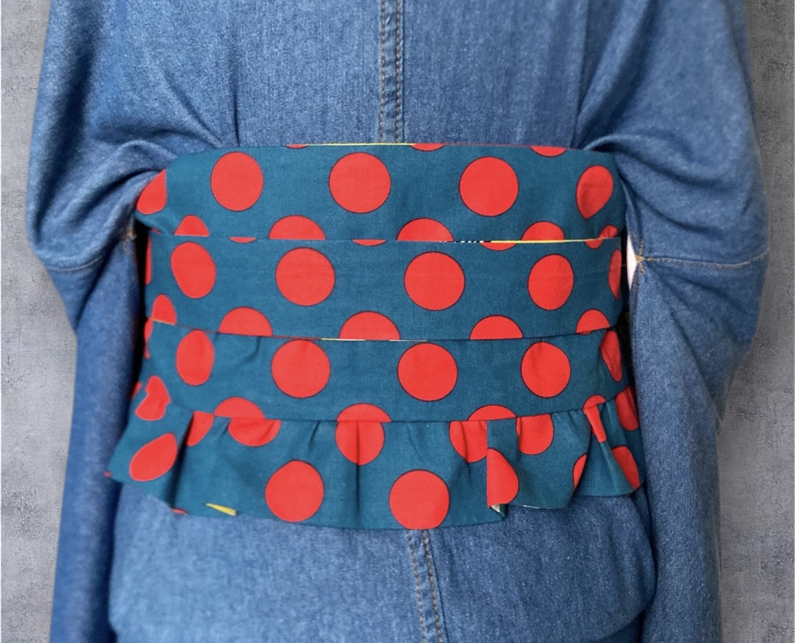 Ü☆Handmade☆作り帯 ruban帯 echino（小鳥）✖️ドット - rÜban