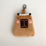 ぽっと♡カピバラ(手ぬぐい付き)のナスカン付きふわミニポーチ