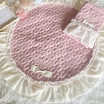 【オーダー♡お名前刺繍入り】プリンセスꕤ︎︎カフェマット♡ ピンク ハートキルト ♡ 犬用 ♡ フラワー