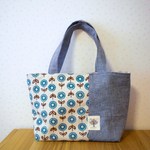 切り替えランチトート　あおのお花