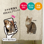 うちの子 のれん 暖簾 ペット 写真 プリント オーダー おしゃれ 猫 犬 ポイント 名入れ