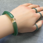 (希少)グリーンルチル(クォーツ)ブレスレット(内周16.0㎝)