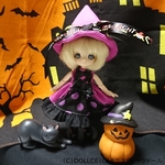 オビツ11　ハロウィン魔女帽子ワンピース（パープル）
