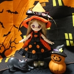 オビツ11　ハロウィン魔女帽子ワンピース（オレンジ）
