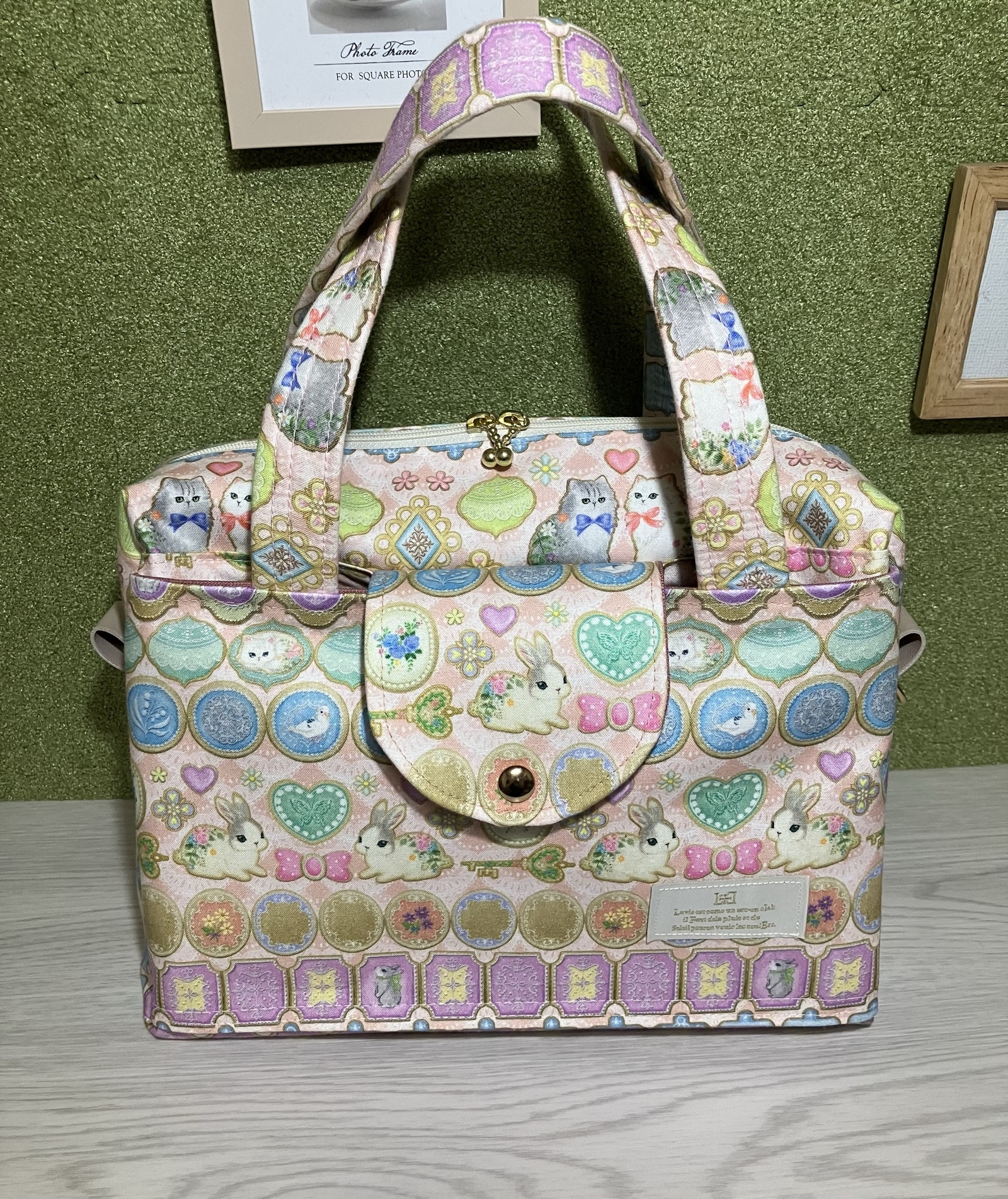 特大 ボストンバッグ ユキエモン ボタニカルフラワー ピンク 2way