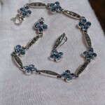 ご予約　S925製　Antique floral bracelet（ブルー）