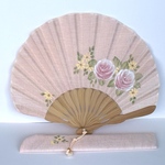 薔薇のシェル型扇子[送料込み]