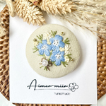 刺繍ブローチorヘアゴム✳︎ネモフィラの花束