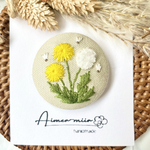刺繍ブローチorヘアゴム✳︎タンポポ