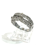 【VINTAGE RING】煌めくヴィンテージ。ワイドライン×パヴェデザインリング 21号／存在感ある重厚シルバー調／メンズにもおすすめ主役リング　メンズリング2026春夏　