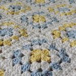 コットン*ブランケット white × skyblue × yellow