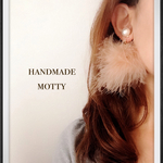 コットンパールマラボー ファーピアス/イヤリング