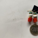 PP700-1207水晶 DROP+Glass bijou*天然石ピアス  ｽﾃﾝﾚｽ   *送料無料* イヤリング＆樹脂ピアス交換OK　