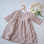 【特集掲載】《在庫限り》アンティークピンクのナチュラルワンピース《80〜130cm》女の子 おしゃれ かわいい 大人っぽい 子供服 くすみカラー 無地  長袖ワンピース 秋冬