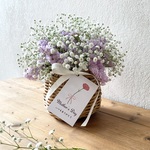 母の日♡スターチスとかすみ草の母の日バスケット♡ラベンダー