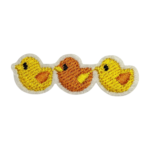 ワッペン 刺繍 アップリケ ひよこ 鳥 小さい ラインワッペン 黄色 オレンジ アヒル 入園入学保育園幼稚園 リメイク ワンポイント アイロン接着［HARE］DB021