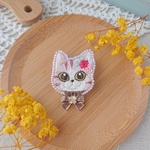 🌸にっこり桜色の猫さんブローチ🌸