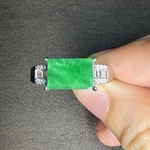 本翡翠指輪　リング　ミャンマー産　陽緑　高級品　一点物　無含浸　無着色