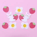 うさぎ　苺　お花　アルバム　素材　スクラップブッキング　クラフトパンチ