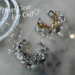  【Drop Clear Ear Cuff】 痛くなりにくい♡ 軽い着け心地♡ イヤーカフ  GOLD／SILVER  金属アレルギー対応アクセサリー