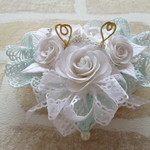 クレイのリングピロー（white&Tiffanyblue）