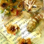 水彩画 原画 音花猫
