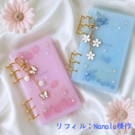 【選べる2色】A6 レジン貯金バインダー 家計管理｜積立貯金・saving・蝶(ピンク/ブルー)