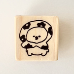 花柄ずきんちゃん ビションフリーゼのはんこ 文房具 春 犬 頭巾 お花 手帳 日記 スタンプ Mamitaro
