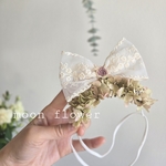 再販×29◎リボンカチューシャ❥ホワイト✿あじさいヘッドドレス✿ペットアクセサリー