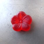 青白混じり　花　チェコビーズ１０個