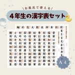 ⑯小学４年生で習う漢字100文字の一覧表-その2-☆お風呂ポスターにも♪