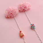 B級品♡♡特別価格で販売中♡甘かわ♡お姫様ヘアクリップ｜シュシュ風 あみあみ｜キッズヘアアクセサリー♡40㎝チェーン♡♡封筒で発送になります。
