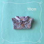 10cmぬいぐるみ用　クラシカル可愛いプリント柄シャツ(パープル系)