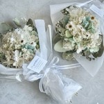 【ホワイトカラー】ミニドライフラワー 花束 ミニブーケ 長さ20cm 白 スワッグにも プチギフト