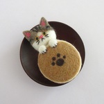 どら焼き猫(キジ白) 羊毛フェルト
