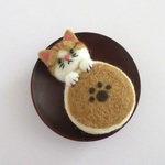 どら焼き猫(茶白) 羊毛フェルト