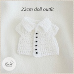 ポロニット white   22cmドールアウトフィット 22cmドール服