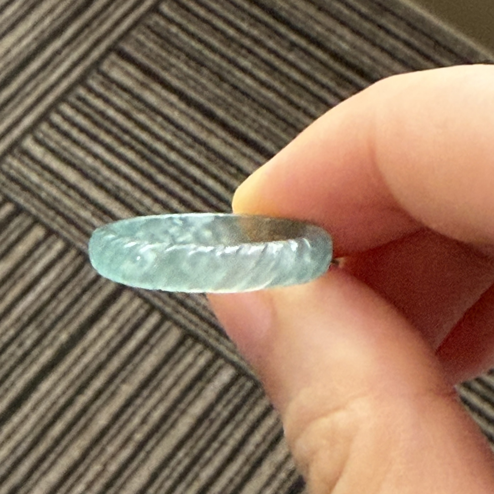 本翡翠指輪 リング グァテマラ産 氷種 無含浸 無着色 高品質 ねじ模様 